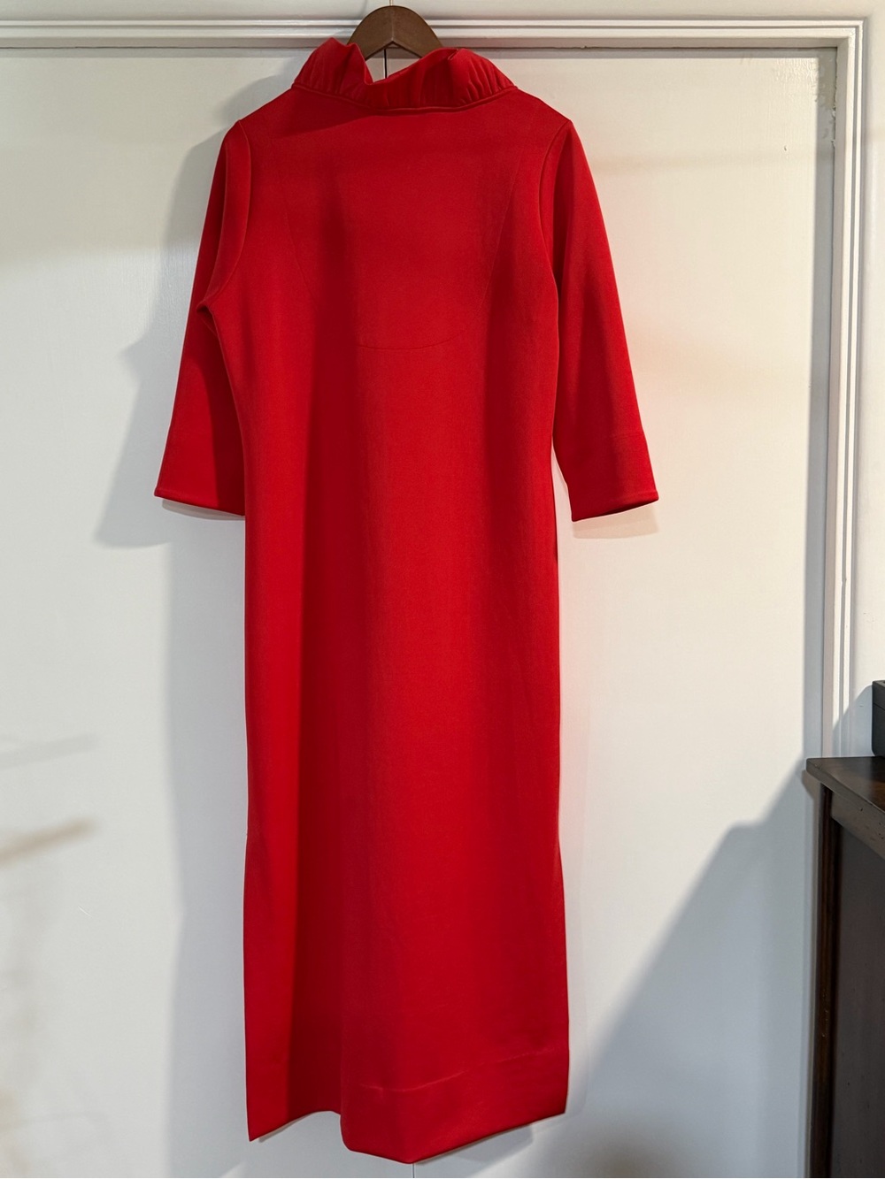 Gretchen Scott Designs Red/Pink Ruffle V-Neck Midi Dress XL NWT - Picture 5 of 14